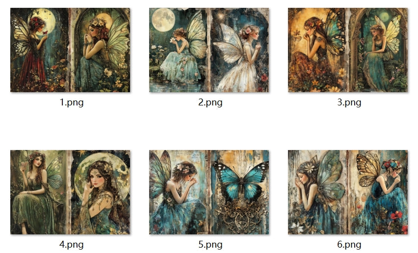 B334-B343 background paper B340 6pcs (A5 size)