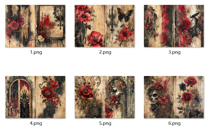 B344-B353 background paper B344 6pcs (A5 size)