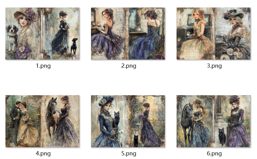 B344-B353 background paper B345 6pcs (A5 size)