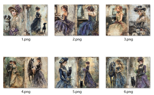 B344-B353 background paper B345 6pcs (A5 size)