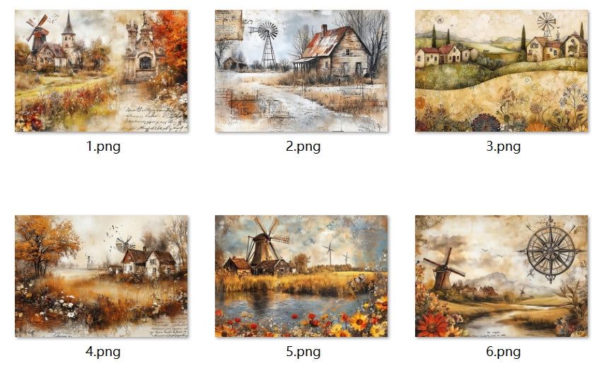 B344-B353 background paper B347 6pcs (A5 size)