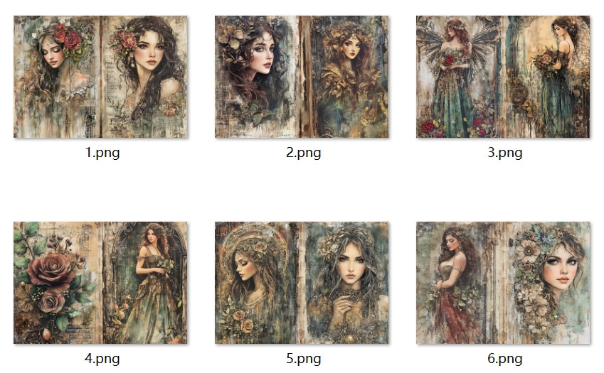 B344-B353 background paper B349 6pcs (A5 size)