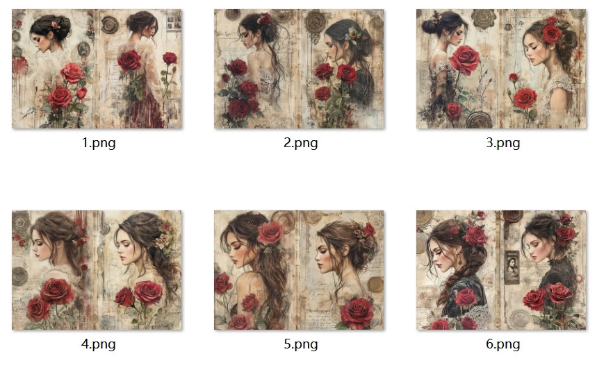 B344-B353 background paper B351 6pcs (A5 size)