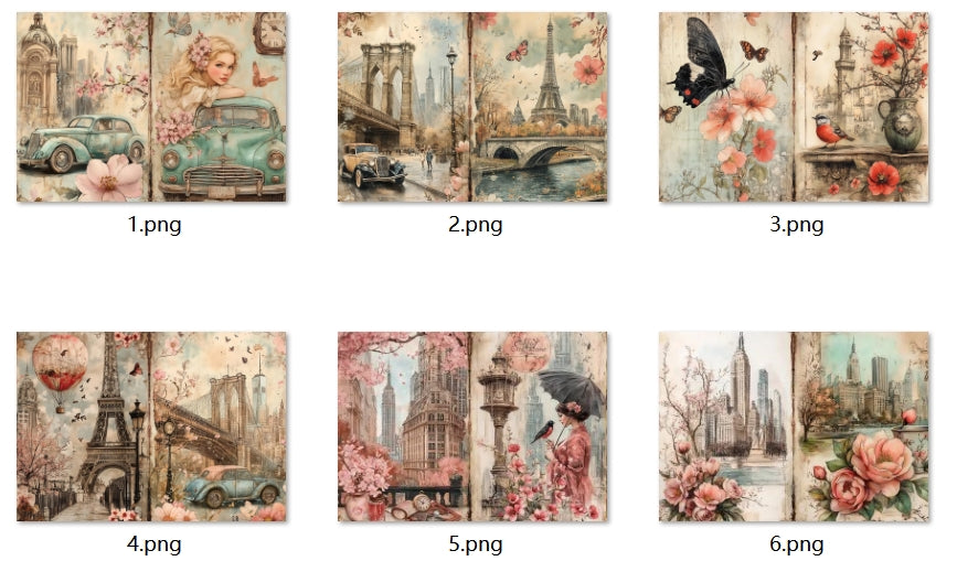 B344-B353 background paper B352 6pcs (A5 size)