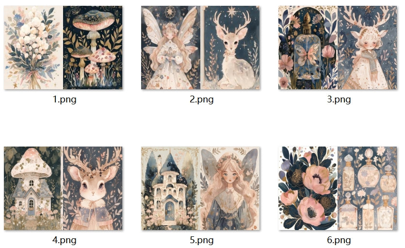 B374-B383 background paper B374 6pcs (A5 size)