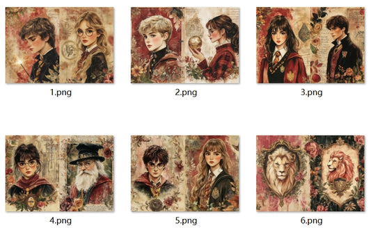 B374-B383 background paper B375 6pcs (A5 size)