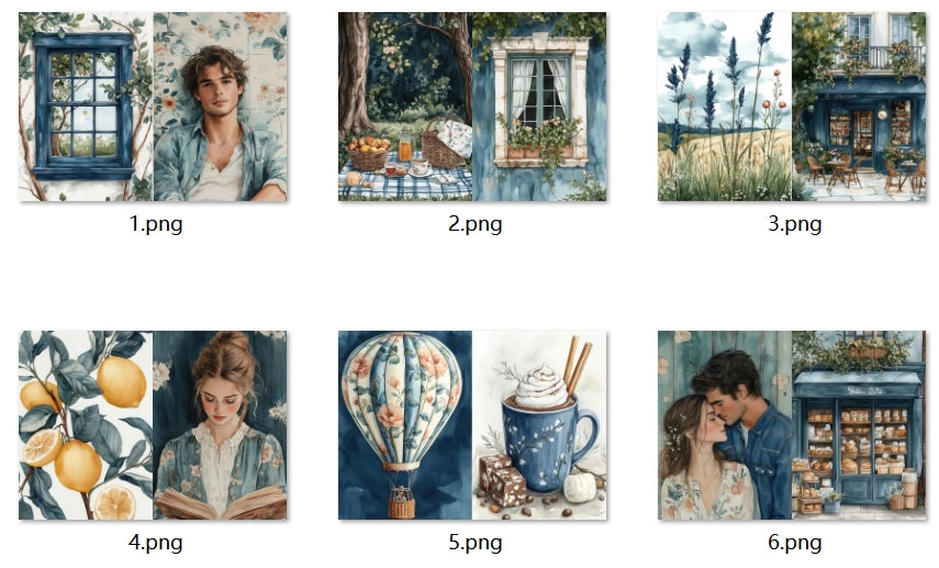 B374-B383 background paper B377 6pcs (A5 size)