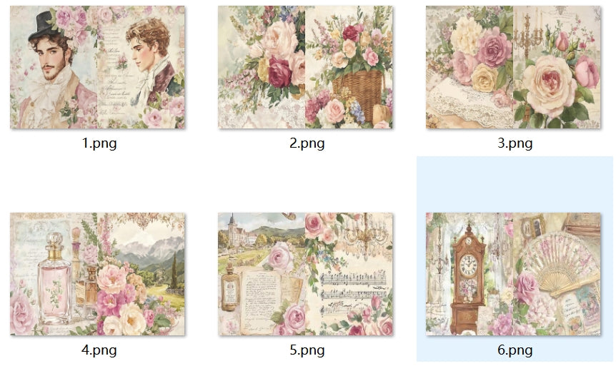 B374-B383 background paper B379 6pcs (A5 size)