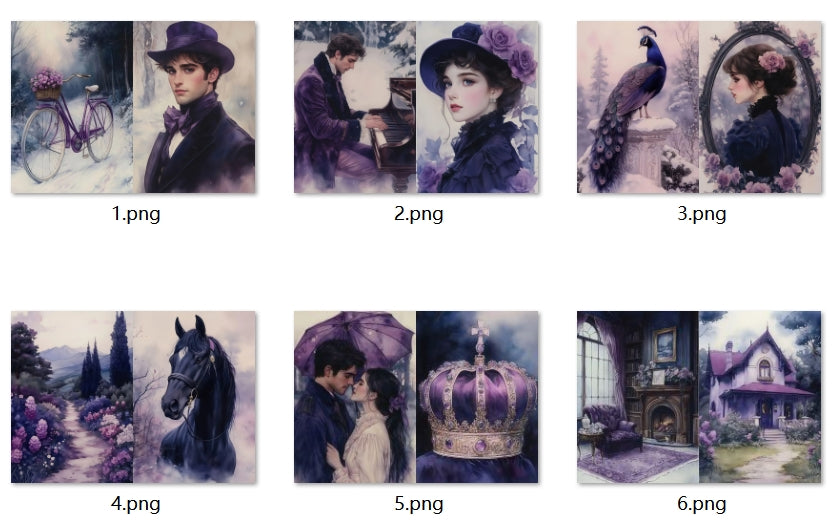 B374-B383 background paper B380 6pcs (A5 size)