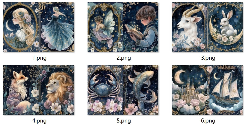 B384-B393 background paper B385 6pcs (A5 size)