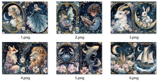 B384-B393 background paper B385 6pcs (A5 size)