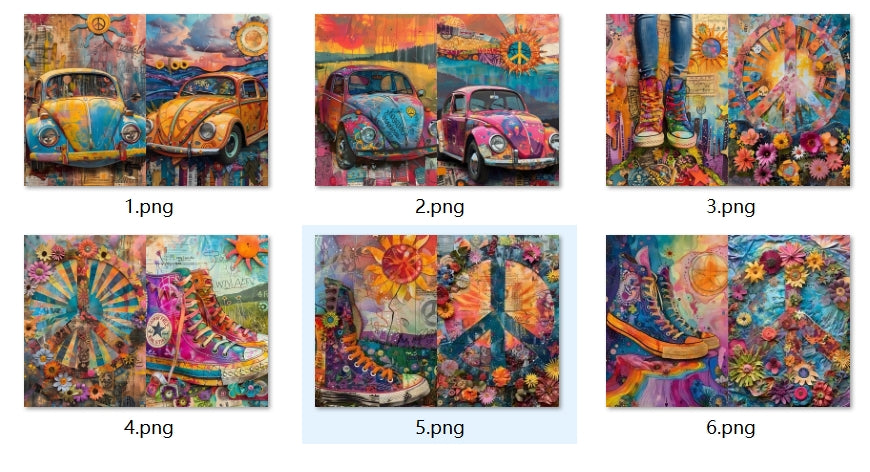 B384-B393 background paper B388 6pcs (A5 size)