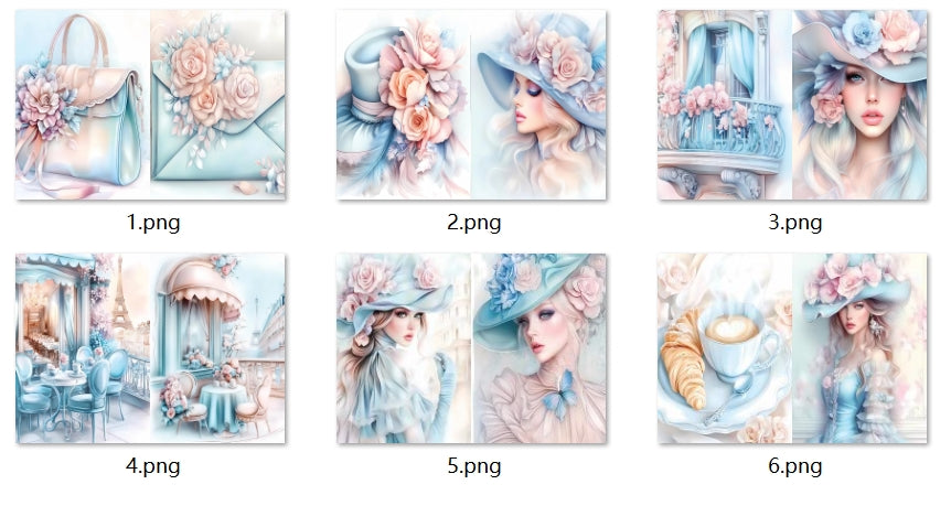 B384-B393 background paper B392 6pcs (A5 size)