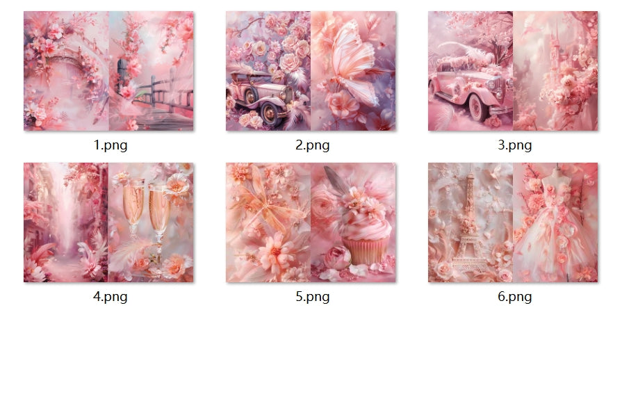 B394-B403 background paper B402 6pcs (A5 size)