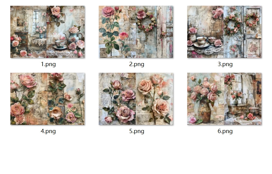 B394-B403 background paper B403 6pcs (A5 size)