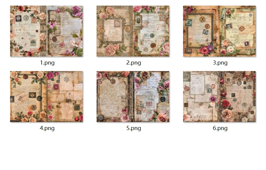 B404-B413 background paper B404 6pcs (A5 size)