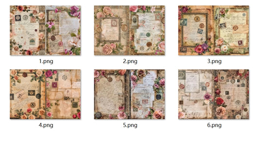 B404-B413 background paper B404 6pcs (A5 size)