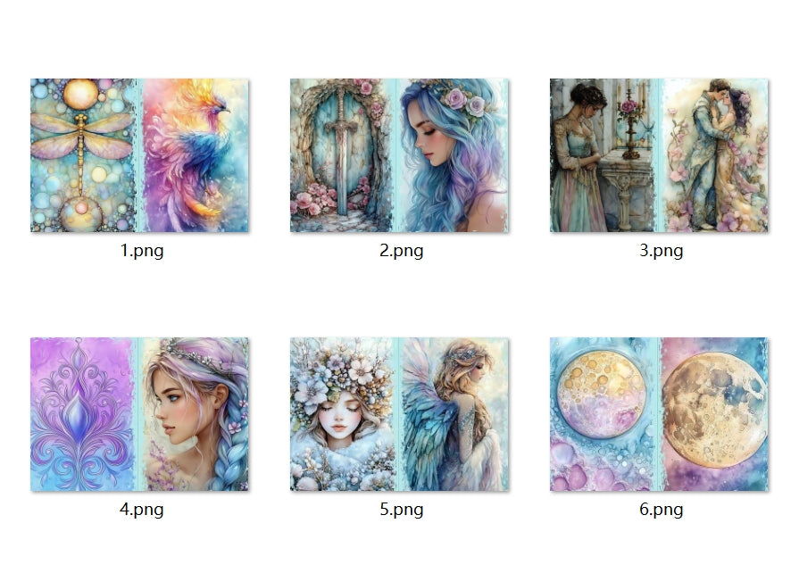 B414-B423 background paper B414 6pcs (A5 size)