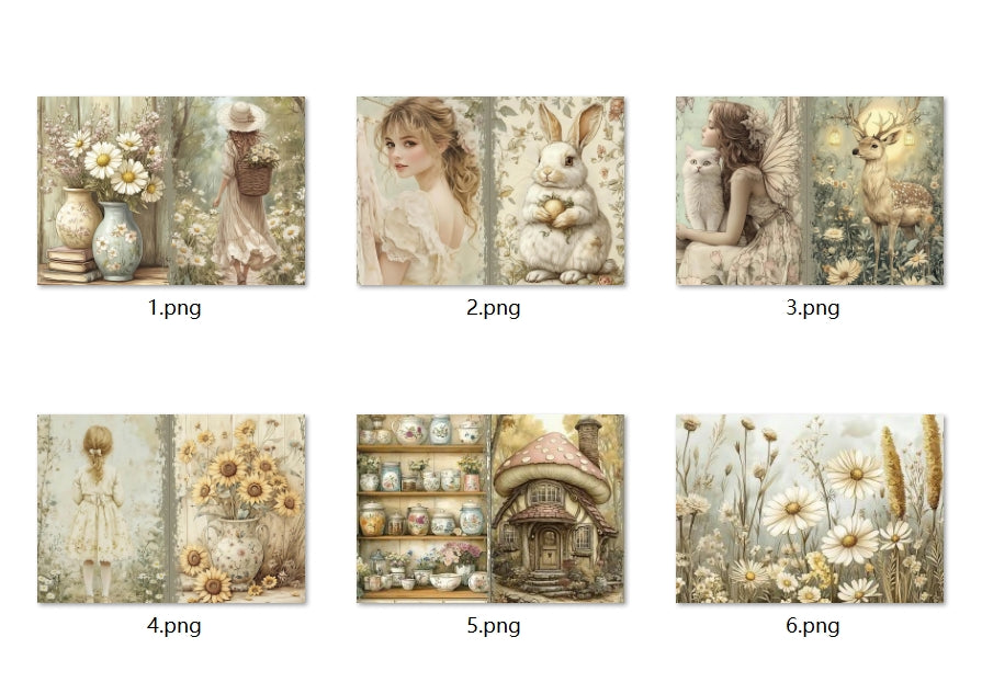 B414-B423 background paper B417 6pcs (A5 size)