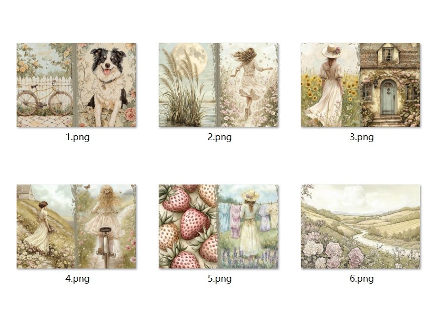 B414-B423 background paper B418 6pcs (A5 size)