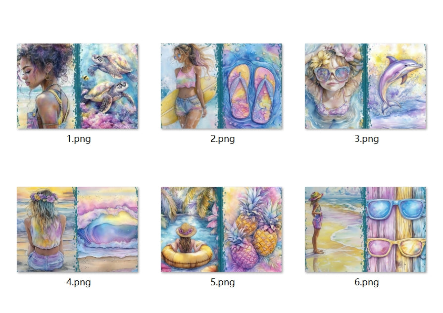 B414-B423 background paper B420 6pcs (A5 size)