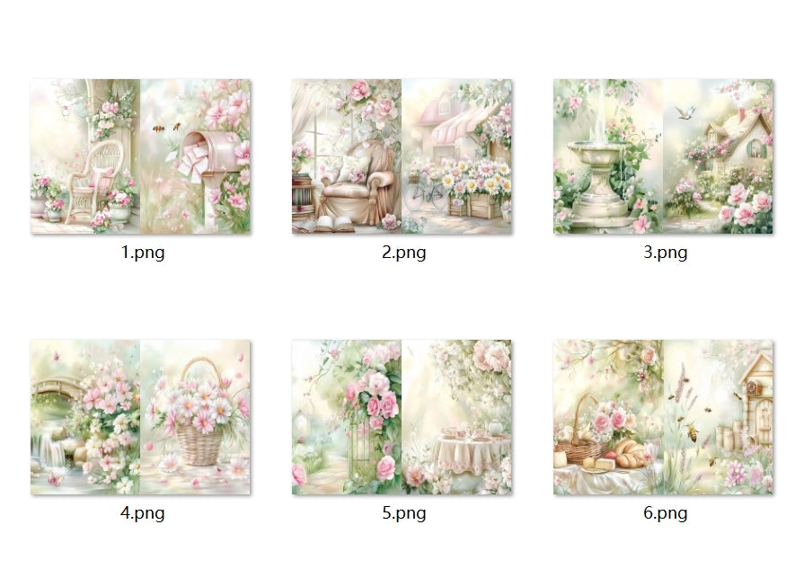B414-B423 background paper B422 6pcs (A5 size)