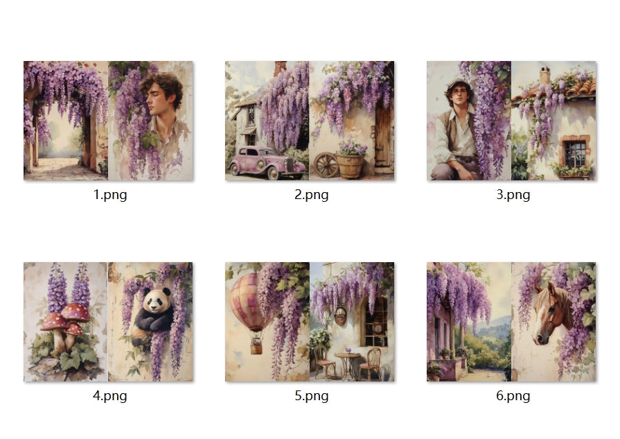 B424-B431 background paper B427 6pcs (A5 size)