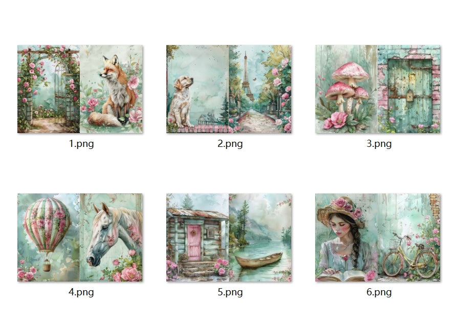 B424-B431 background paper B429 6pcs (A5 size)