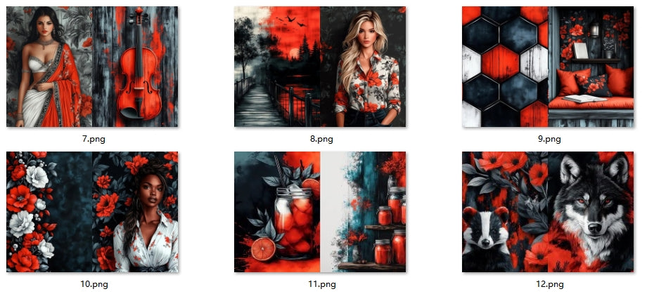 B488-B489 background paper B488 6pcs (A5 size)