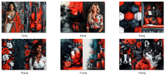 B488-B489 background paper B488 6pcs (A5 size)