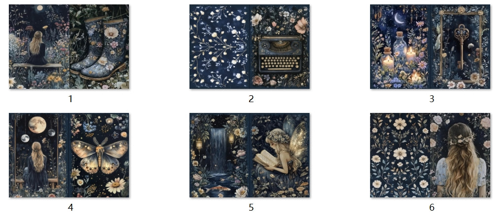 B74-B83 background paper B80 6pcs (A5 size)