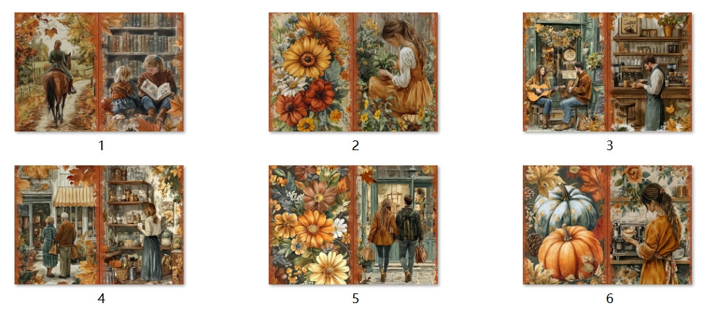 B74-B83 background paper B82 6pcs (A5 size)