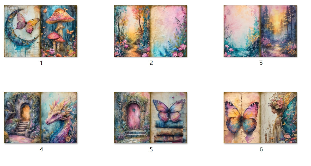 B94-B103 background paper B98 6pcs (A5 size)