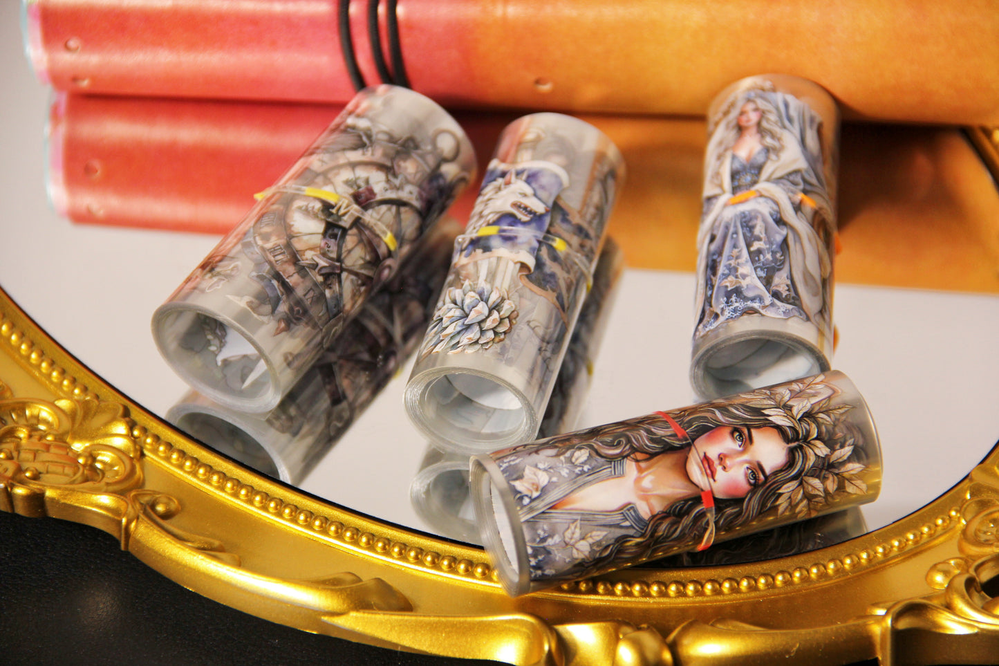 Winter Wolf Witch Journal Stickers Wolf Queen Fantasy Women Pet Tape Craft Supplies Planner for Creative Projects