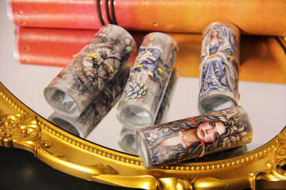 Winter Wolf Witch Journal Stickers Wolf Queen Fantasy Women Pet Tape Craft Supplies Planner for Creative Projects