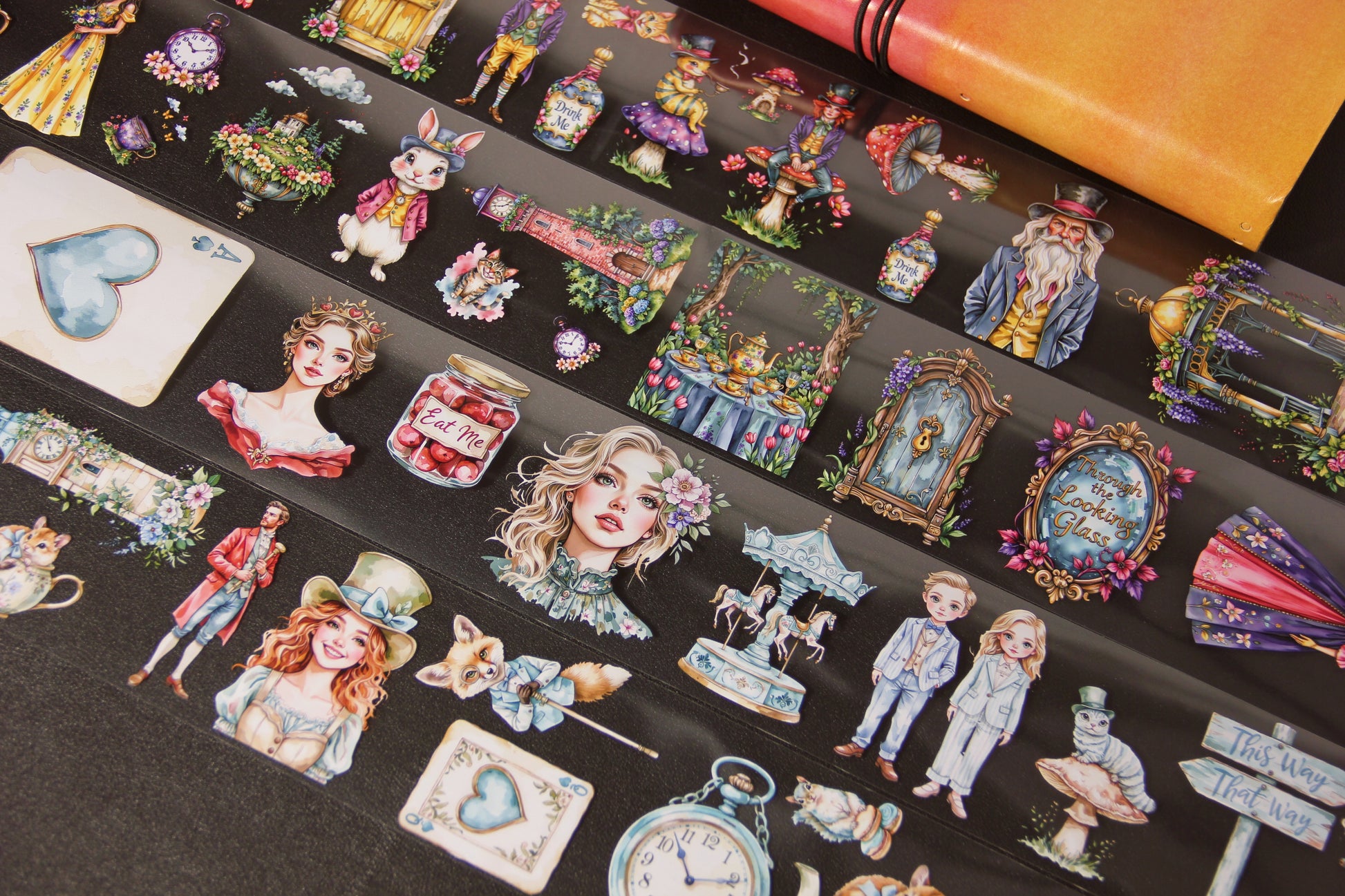 Wonderland PET Tape - Alice In Wonderland Journal Stickers for Creative Journaling & Scrapbooking
