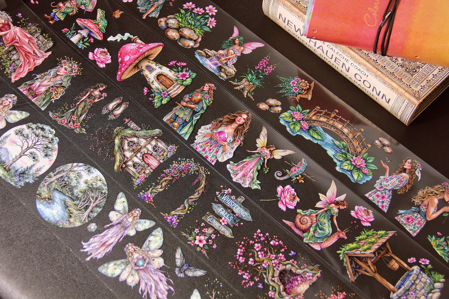 Pink Garden Forest Fairies Journal Stickers Craft Supplies Planner Supplies for Creative Projects