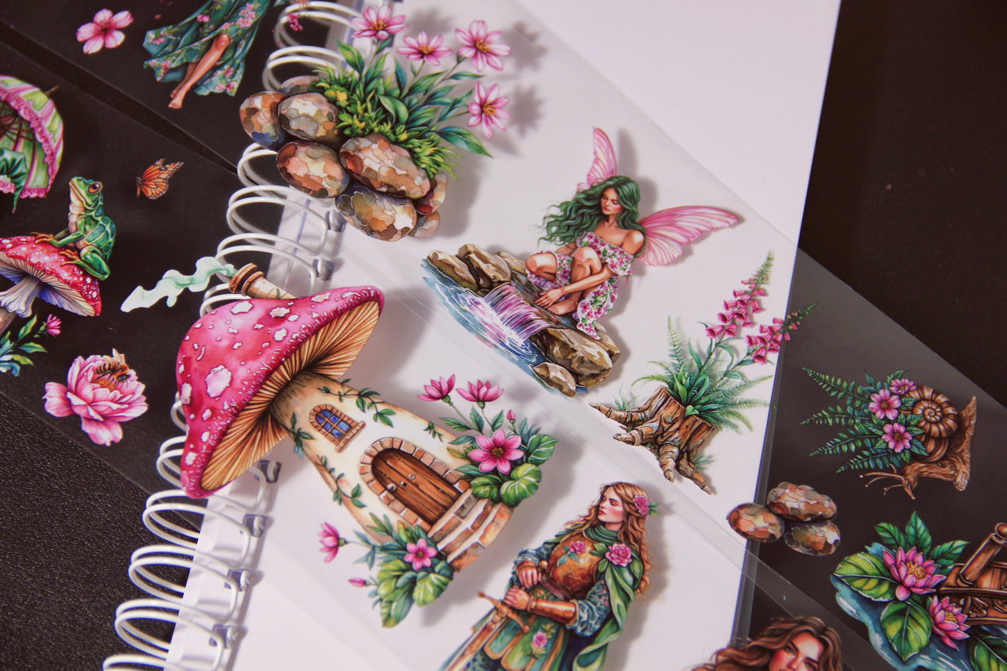 Pink Garden Forest Fairies Journal Stickers Craft Supplies Planner Supplies for Creative Projects