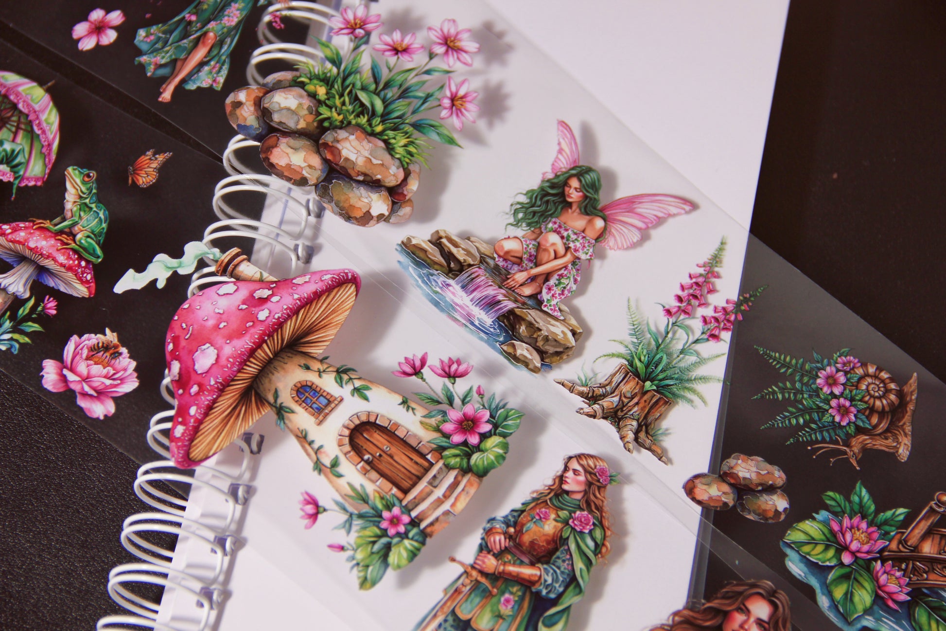 Pink Garden Forest Fairies Journal Stickers Craft Supplies Planner Supplies for Creative Projects