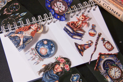 Starwoven Witch Witchcore Celestial Mystical Pet Tape Journal Stickers Craft Supplies Planner Supplies for Creative Projects