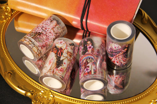 Sakura Dreamy Cherry Blossom Journal Stickers Spring Bossom Pet Tape Craft Supplies for Creative Projects Planner Decorative Touch