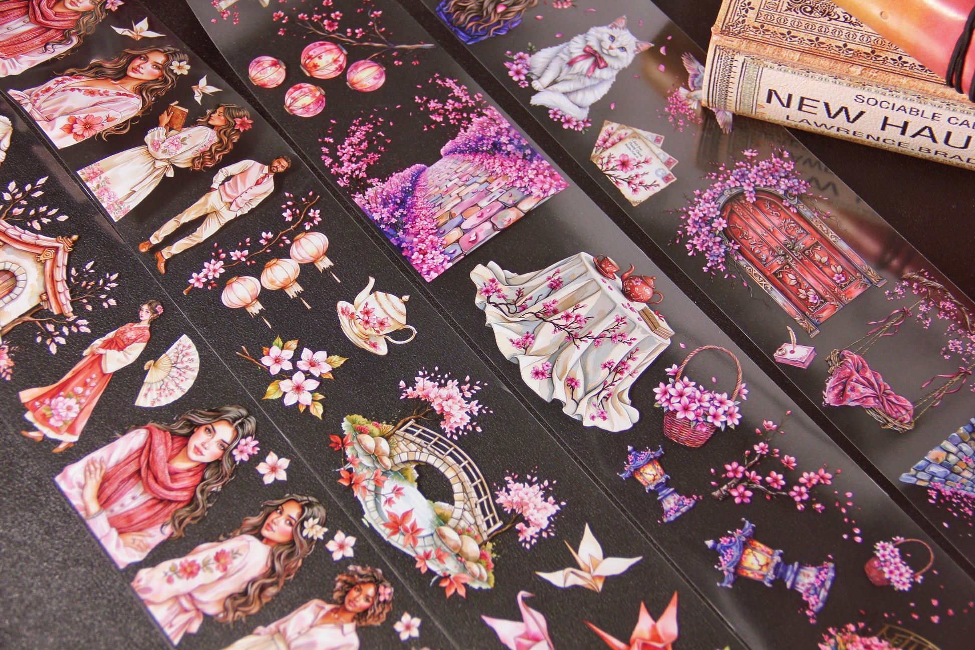 Sakura Dreamy Cherry Blossom Journal Stickers Spring Bossom Pet Tape Craft Supplies for Creative Projects Planner Decorative Touch