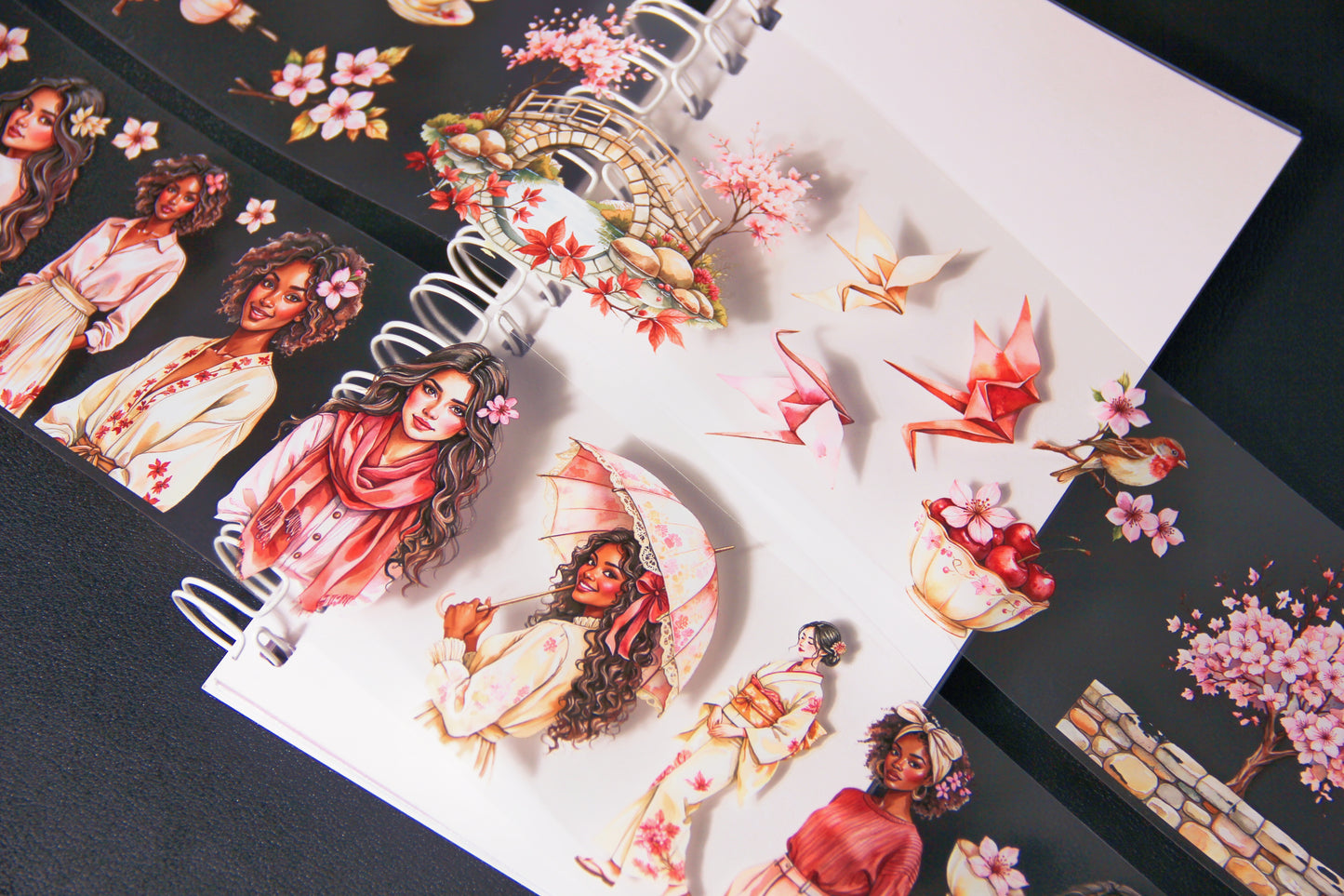 Sakura Dreamy Cherry Blossom Journal Stickers Spring Bossom Pet Tape Craft Supplies for Creative Projects Planner Decorative Touch