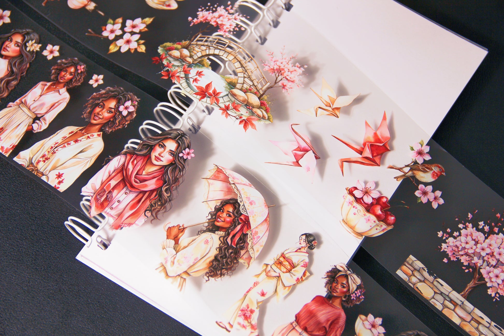 Sakura Dreamy Cherry Blossom Journal Stickers Spring Bossom Pet Tape Craft Supplies for Creative Projects Planner Decorative Touch