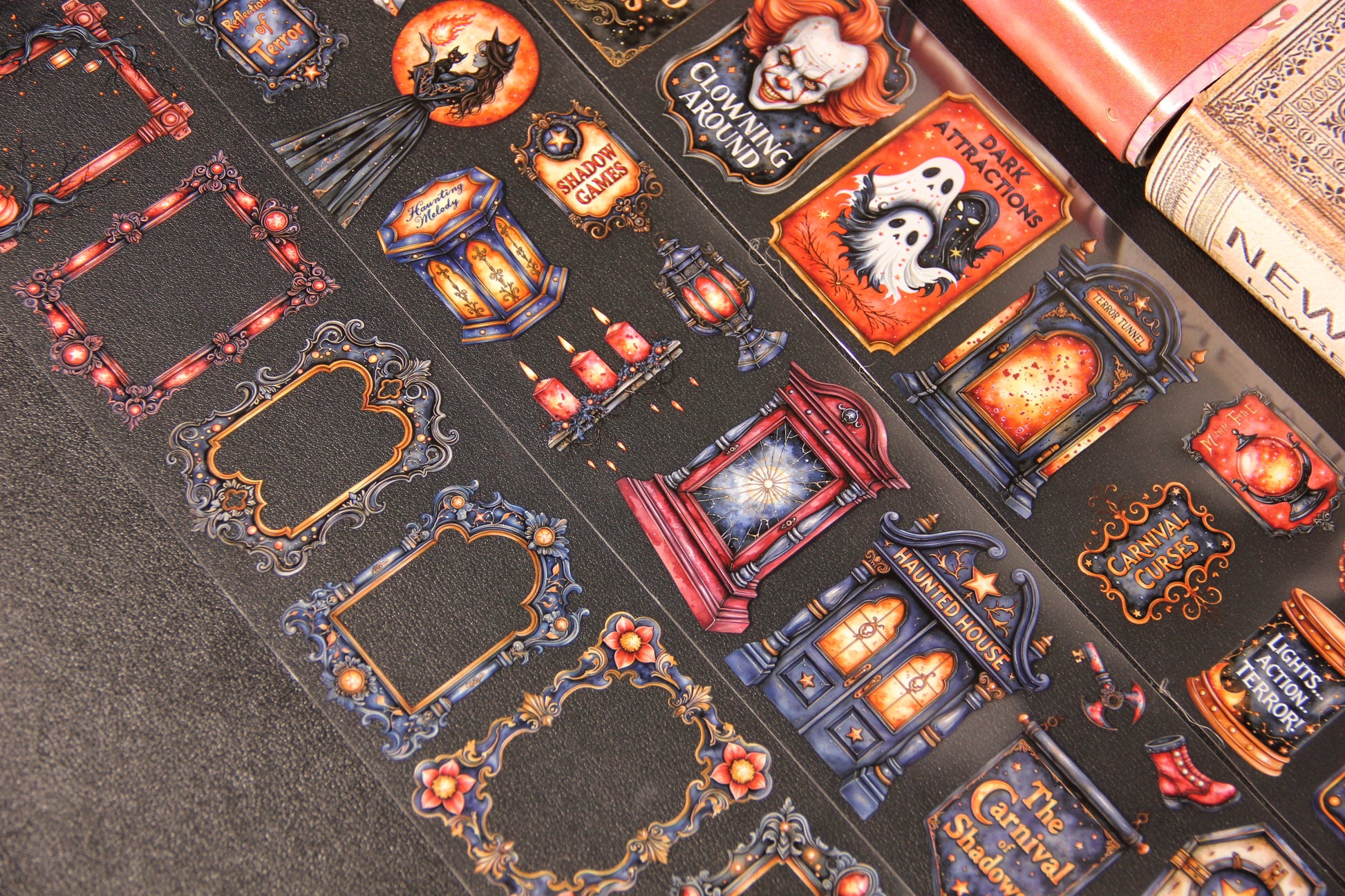 Gothic Witches Circus Pet Tape Journal Stickers Craft Supplies Planner for Creative Projects