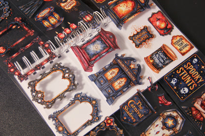 Gothic Witches Circus Pet Tape Journal Stickers Craft Supplies Planner for Creative Projects