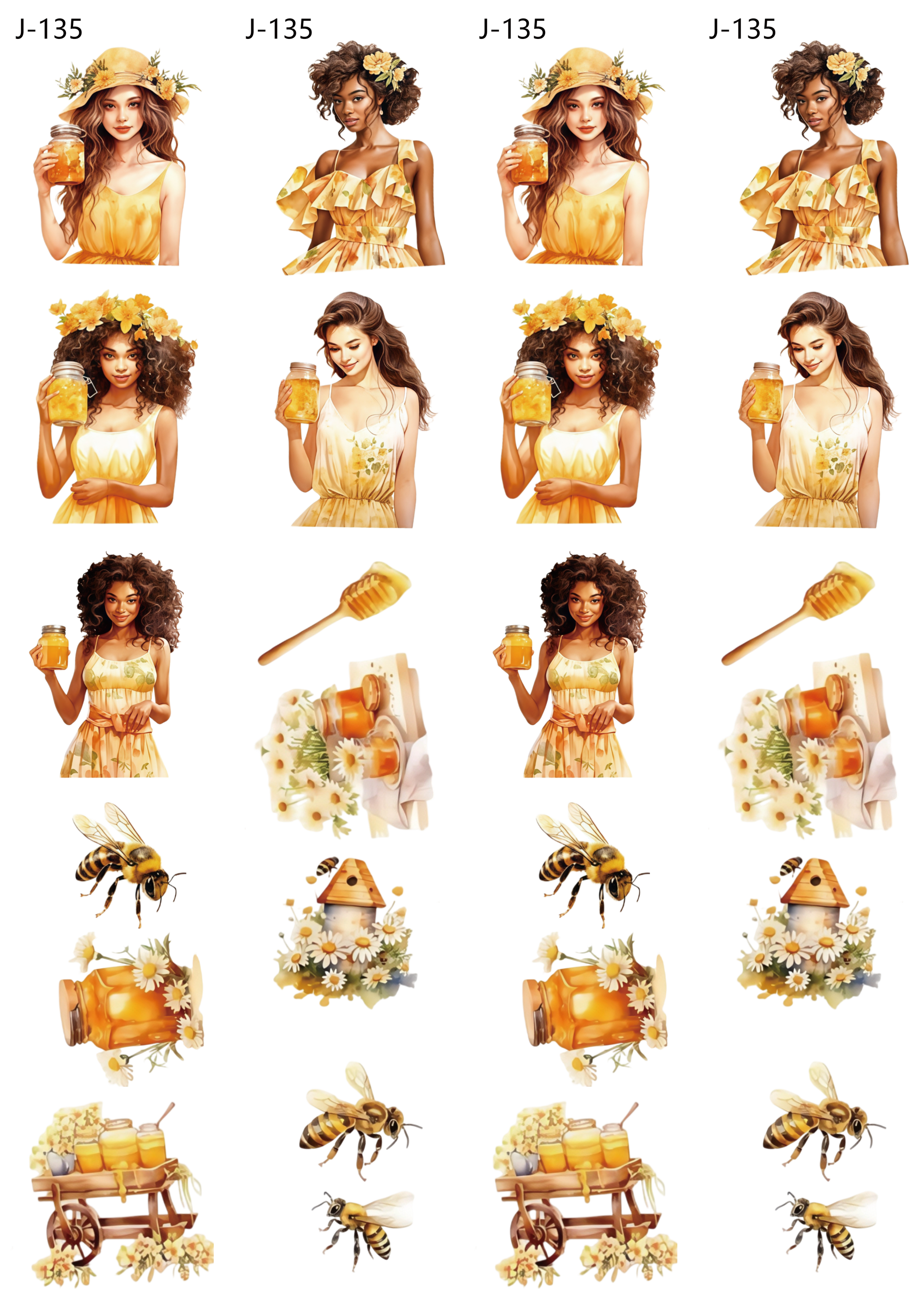 A135 embossed sticker