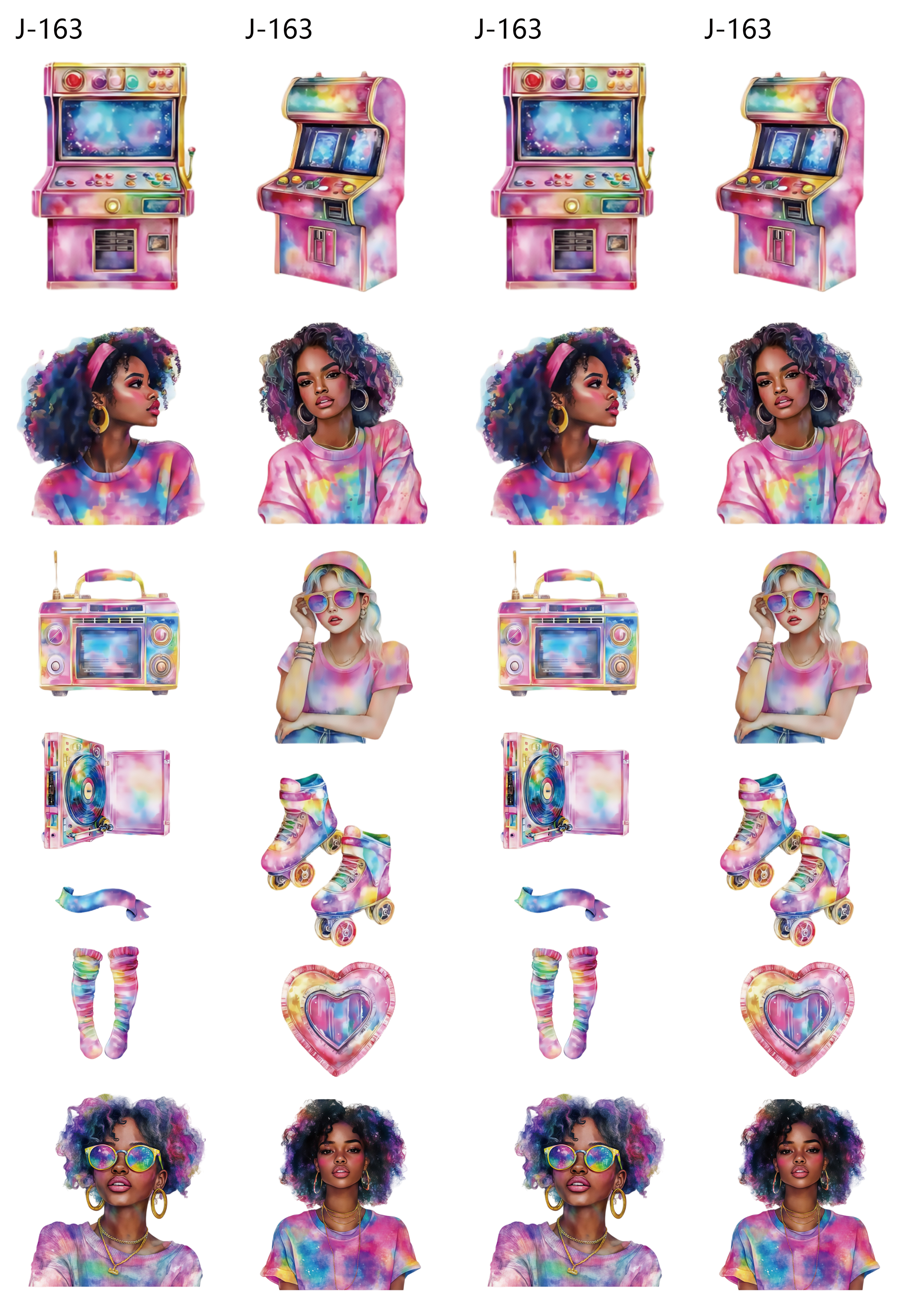 A163 embossed sticker