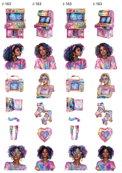 A163 embossed sticker