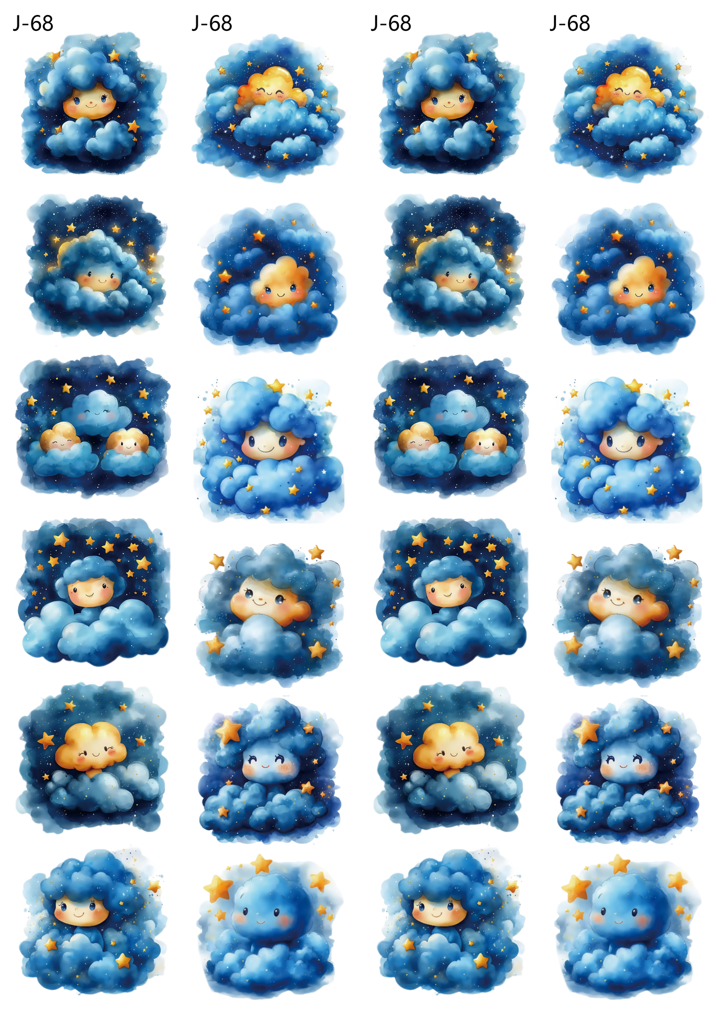 A68 embossed sticker